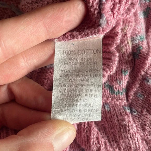 Vintage 100% Cotton Ladies Isle of Cotton Knit Sweater - Picture 5 of 6